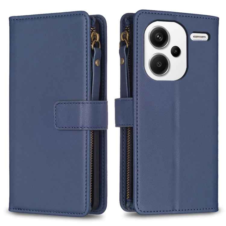 9 Card Slots Zipper Wallet Leather Flip Phone Case, For Xiaomi Redmi Note 13 Pro 4G Global, For Xiaomi Poco M6 Pro 4G, For Xiaomi Redmi Note 13 4G Global, For Xiaomi Redmi Note 13, For Xiaomi Redmi 13C, For Xiaomi Redmi Note 13 Pro+ 5G                 ...