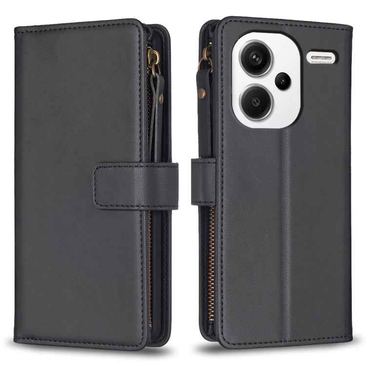 9 Card Slots Zipper Wallet Leather Flip Phone Case, For Xiaomi Redmi Note 13 Pro 4G Global, For Xiaomi Poco M6 Pro 4G, For Xiaomi Redmi Note 13 4G Global, For Xiaomi Redmi Note 13, For Xiaomi Redmi 13C, For Xiaomi Redmi Note 13 Pro+ 5G                 ...