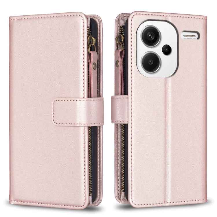9 Card Slots Zipper Wallet Leather Flip Phone Case, For Xiaomi Redmi Note 13 Pro 4G Global, For Xiaomi Poco M6 Pro 4G, For Xiaomi Redmi Note 13 4G Global, For Xiaomi Redmi Note 13, For Xiaomi Redmi 13C, For Xiaomi Redmi Note 13 Pro+ 5G                 ...