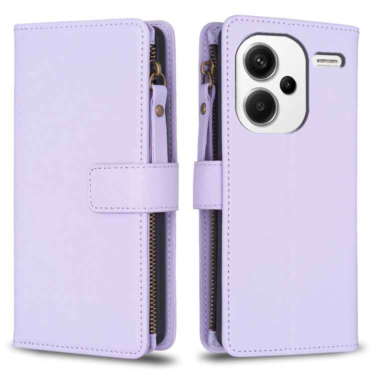 9 Card Slots Zipper Wallet Leather Flip Phone Case, For Xiaomi Redmi Note 13 Pro 4G Global, For Xiaomi Poco M6 Pro 4G, For Xiaomi Redmi Note 13 4G Global, For Xiaomi Redmi Note 13, For Xiaomi Redmi 13C, For Xiaomi Redmi Note 13 Pro+ 5G                 ...