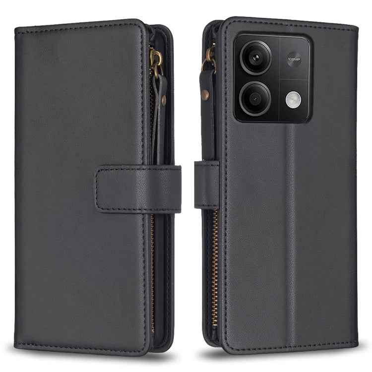 9 Card Slots Zipper Wallet Leather Flip Phone Case, For Xiaomi Redmi Note 13 Pro 4G Global, For Xiaomi Poco M6 Pro 4G, For Xiaomi Redmi Note 13 4G Global, For Xiaomi Redmi Note 13, For Xiaomi Redmi 13C, For Xiaomi Redmi Note 13 Pro+ 5G                 ...