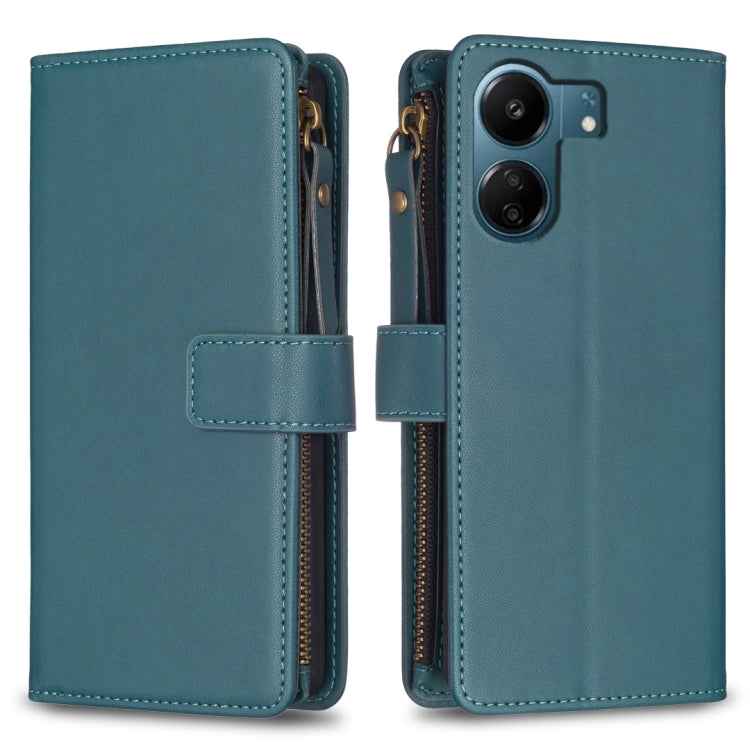 9 Card Slots Zipper Wallet Leather Flip Phone Case, For Xiaomi Redmi Note 13 Pro 4G Global, For Xiaomi Poco M6 Pro 4G, For Xiaomi Redmi Note 13 4G Global, For Xiaomi Redmi Note 13, For Xiaomi Redmi 13C, For Xiaomi Redmi Note 13 Pro+ 5G                 ...