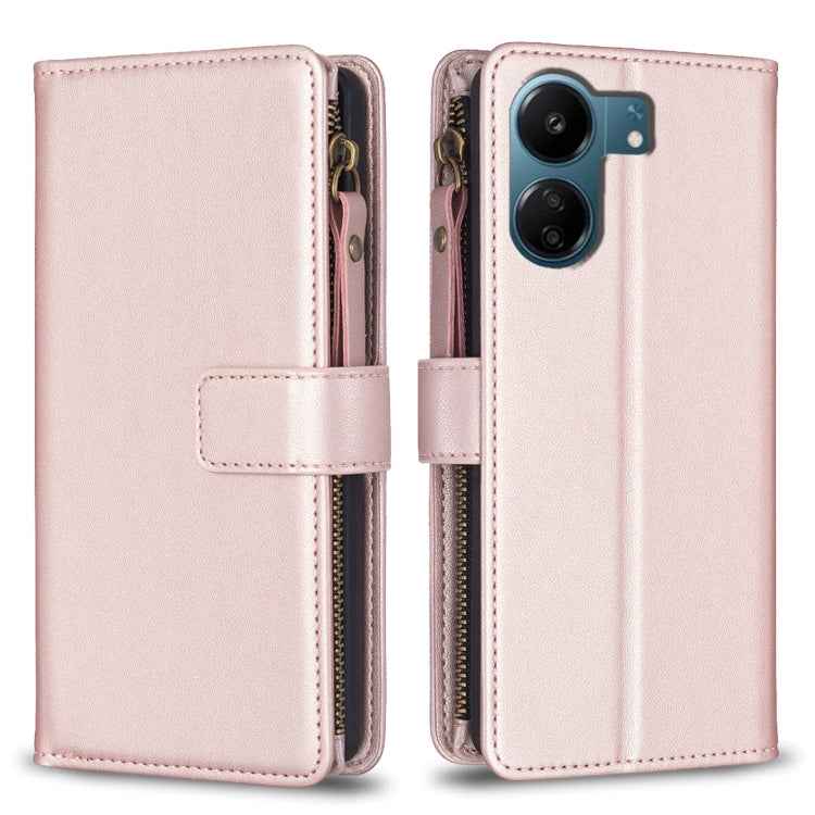 9 Card Slots Zipper Wallet Leather Flip Phone Case, For Xiaomi Redmi Note 13 Pro 4G Global, For Xiaomi Poco M6 Pro 4G, For Xiaomi Redmi Note 13 4G Global, For Xiaomi Redmi Note 13, For Xiaomi Redmi 13C, For Xiaomi Redmi Note 13 Pro+ 5G                 ...