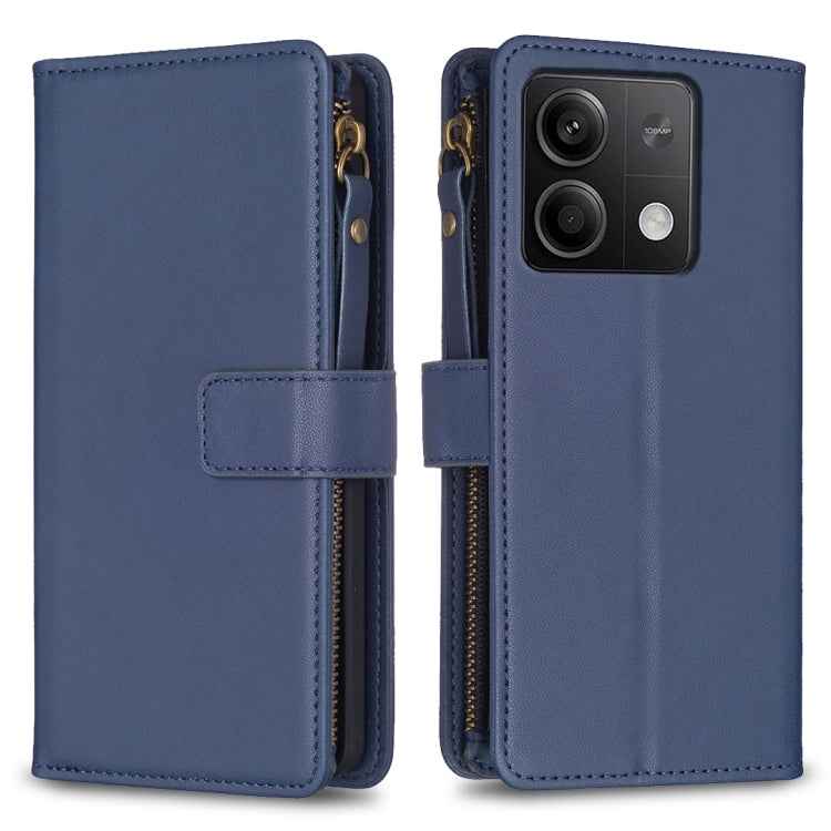 9 Card Slots Zipper Wallet Leather Flip Phone Case, For Xiaomi Redmi Note 13 Pro 4G Global, For Xiaomi Poco M6 Pro 4G, For Xiaomi Redmi Note 13 4G Global, For Xiaomi Redmi Note 13, For Xiaomi Redmi 13C, For Xiaomi Redmi Note 13 Pro+ 5G                 ...