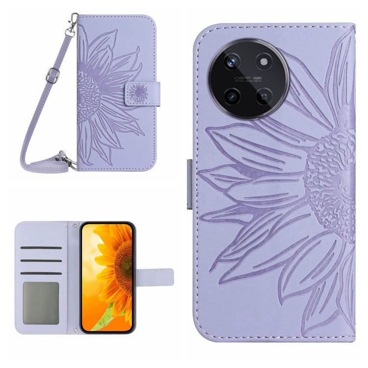 Skin Feel Sun Flower Embossed Flip Leather Phone Case with Lanyard, For Realme C67 4G, For Realme 11 5G Global, For Realme C53, For Realme 11 4G Global
