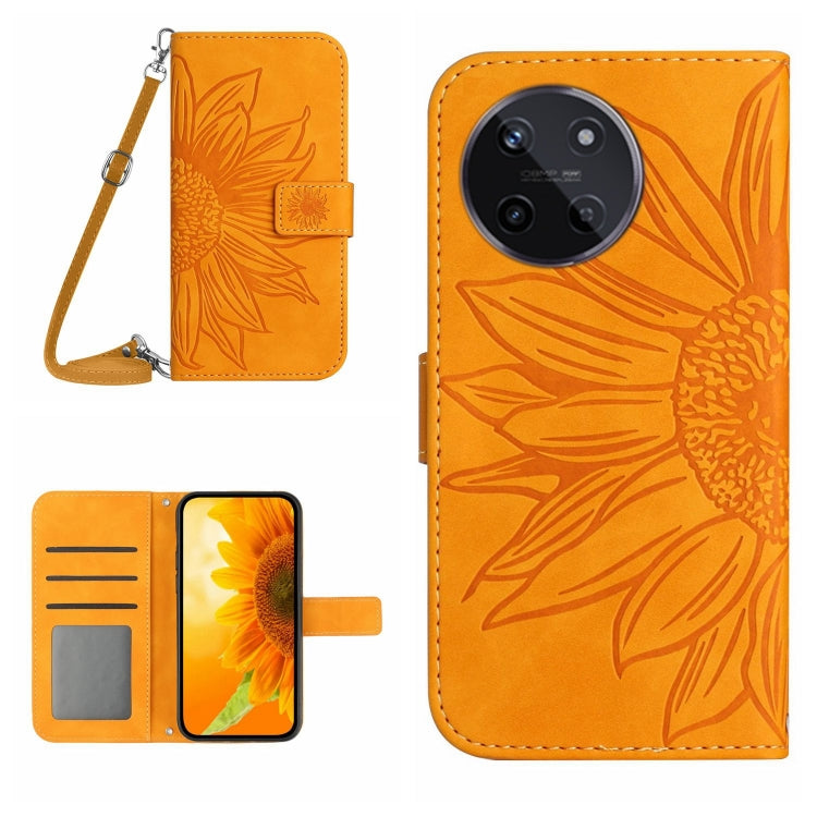 Skin Feel Sun Flower Embossed Flip Leather Phone Case with Lanyard, For Realme C67 4G, For Realme 11 5G Global, For Realme C53, For Realme 11 4G Global