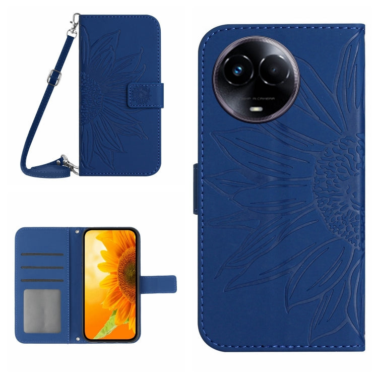 Skin Feel Sun Flower Embossed Flip Leather Phone Case with Lanyard, For Realme 12 Pro/12 Pro+ Global, For Realme C67 4G, For Realme 11 5G Global, For Realme C53
