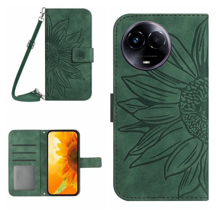 Skin Feel Sun Flower Embossed Flip Leather Phone Case with Lanyard, For Realme 12 Pro/12 Pro+ Global, For Realme C67 4G, For Realme 11 5G Global, For Realme C53