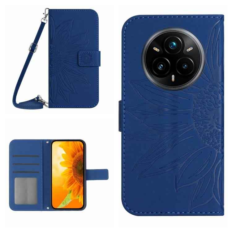 Skin Feel Sun Flower Embossed Flip Leather Phone Case with Lanyard, For Realme 14 Pro+ 5G, For Realme C75 4G, For Realme 13+ 5G Global, For Realme 13 Pro 5G / 13 Pro+ 5G