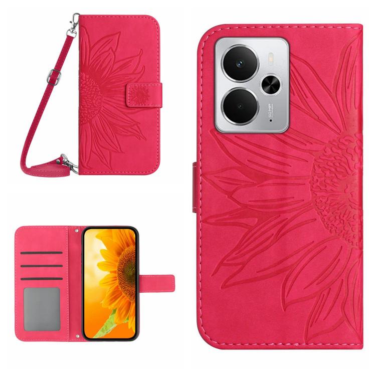 Skin Feel Sun Flower Embossed Flip Leather Phone Case with Lanyard, For Realme C71 4G, For Realme C75 5G, For Realme 14 5G Global / P3 5G Global, For Realme P3 Pro 5G Global