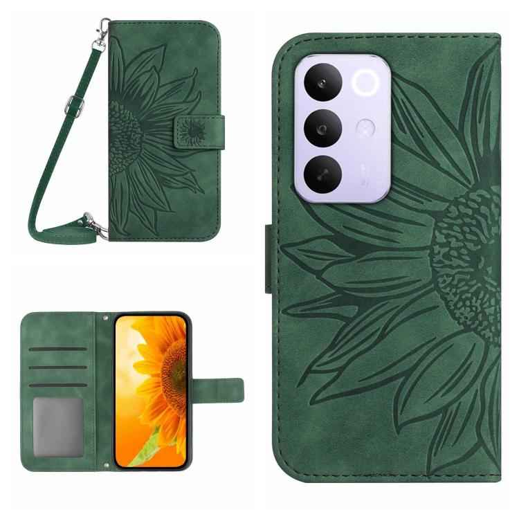 Skin Feel Sun Flower Embossed Flip Leather Phone Case with Lanyard, For Realme C85 5G, For Realme C85 Pro 4G, For Realme 15T 5G, For Realme 15 5G Global / 15 Pro 5G Global