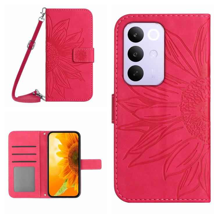Skin Feel Sun Flower Embossed Flip Leather Phone Case with Lanyard, For Realme C85 5G, For Realme C85 Pro 4G, For Realme 15T 5G, For Realme 15 5G Global / 15 Pro 5G Global