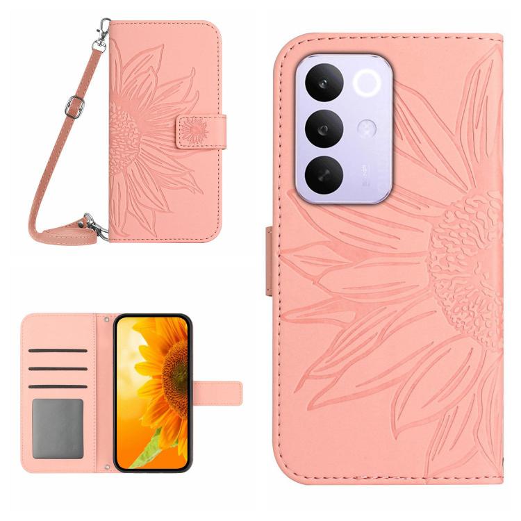 Skin Feel Sun Flower Embossed Flip Leather Phone Case with Lanyard, For Realme C85 Pro 4G, For Realme 15T 5G, For Realme 15 5G Global / 15 Pro 5G Global, For Realme C71 4G