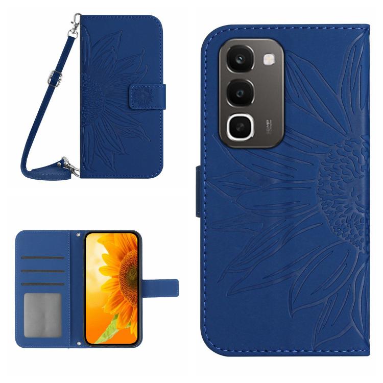 Skin Feel Sun Flower Embossed Flip Leather Phone Case with Lanyard, For Realme C100 4G, For Realme C83 5G, For Realme 16 Pro+ 5G, For Realme C85 5G