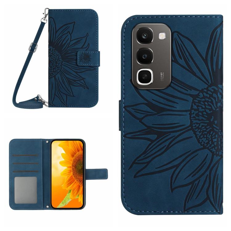 Skin Feel Sun Flower Embossed Flip Leather Phone Case with Lanyard, For Realme C100 4G, For Realme C83 5G, For Realme 16 Pro+ 5G, For Realme C85 5G
