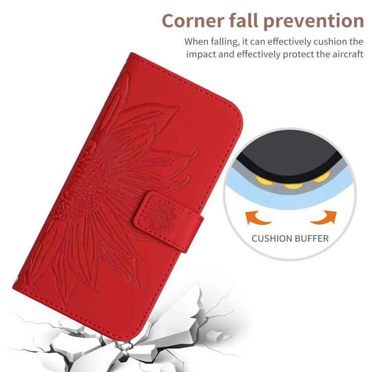 Skin Feel Sun Flower Embossed Flip Leather Phone Case with Lanyard, For vivo Y04 4G / Y29s 5G, For vivo Y29 4G Global, For vivo V50 5G Global, For vivo Y03 4G