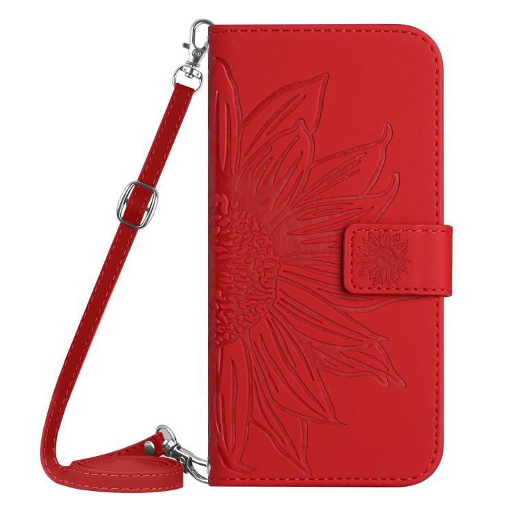 Skin Feel Sun Flower Embossed Flip Leather Phone Case with Lanyard, For vivo V50 5G Global, For vivo Y03 4G, For vivo Y200e / Y100 IDN / V30 Lite India 5G, For vivo Y78+