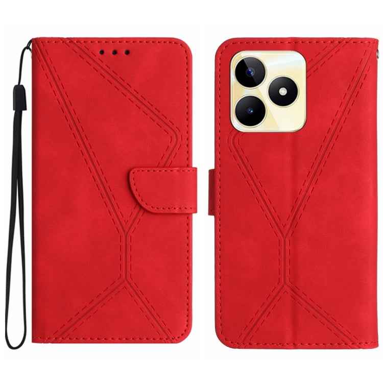 Stitching Embossed Leather Phone Case, For Realme 12 Pro/12 Pro+ Global, For Realme C67 4G, For Realme 11 5G Global, For Realme C53, For Realme 11 4G Global, For Realme C65 4G