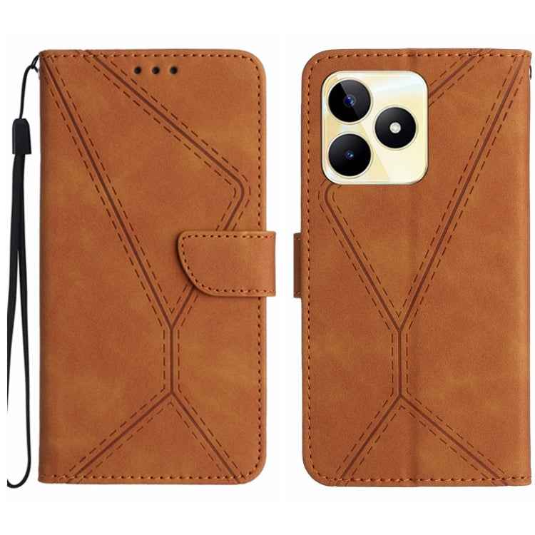 Stitching Embossed Leather Phone Case, For Realme 12 Pro/12 Pro+ Global, For Realme C67 4G, For Realme 11 5G Global, For Realme C53, For Realme 11 4G Global, For Realme C65 4G