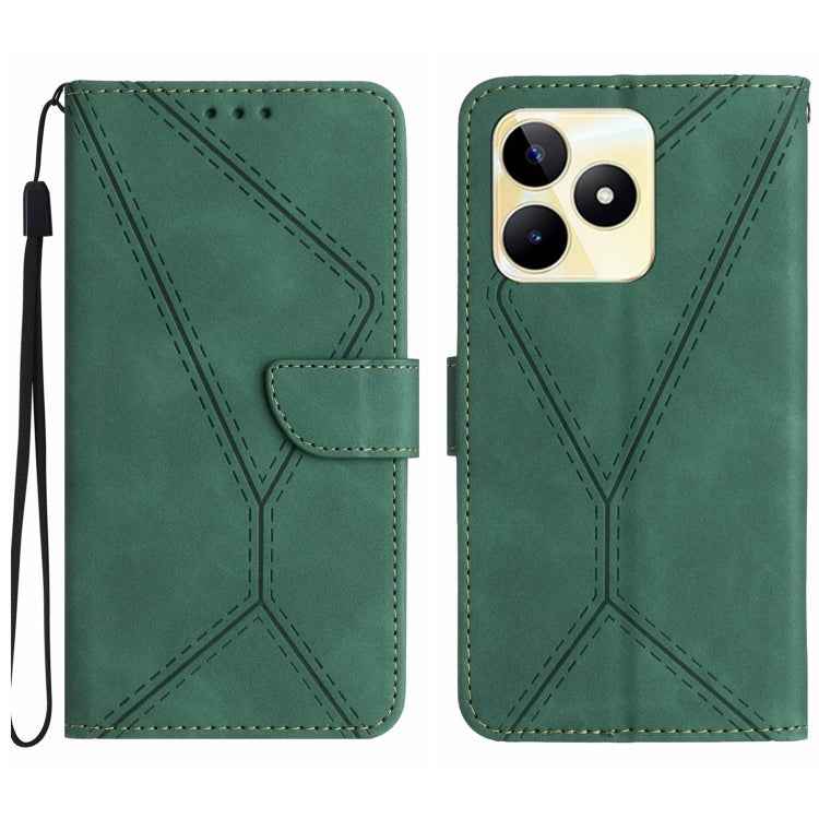 Stitching Embossed Leather Phone Case, For Realme 12 Pro/12 Pro+ Global, For Realme C67 4G, For Realme 11 5G Global, For Realme C53, For Realme 11 4G Global, For Realme C65 4G