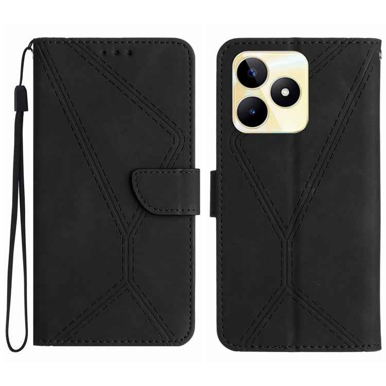 Stitching Embossed Leather Phone Case, For Realme 12 Pro/12 Pro+ Global, For Realme C67 4G, For Realme 11 5G Global, For Realme C53, For Realme 11 4G Global, For Realme C65 4G