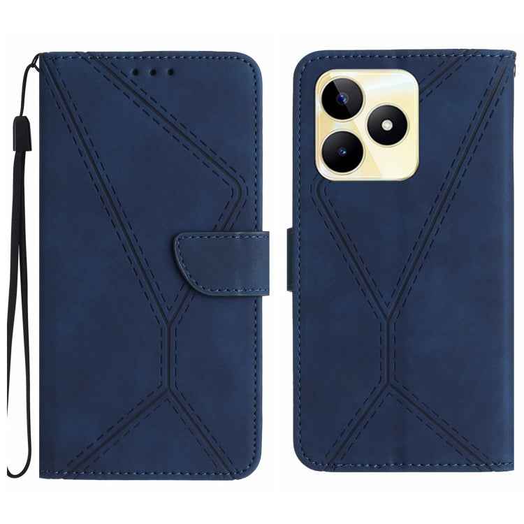 Stitching Embossed Leather Phone Case, For Realme 12 Pro/12 Pro+ Global, For Realme C67 4G, For Realme 11 5G Global, For Realme C53, For Realme 11 4G Global, For Realme C65 4G