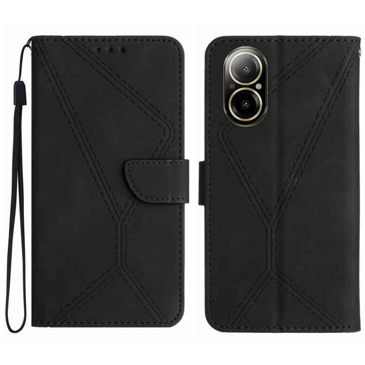 Stitching Embossed Leather Phone Case, For Realme 12 Pro/12 Pro+ Global, For Realme C67 4G, For Realme 11 5G Global, For Realme C53, For Realme 11 4G Global, For Realme C65 4G