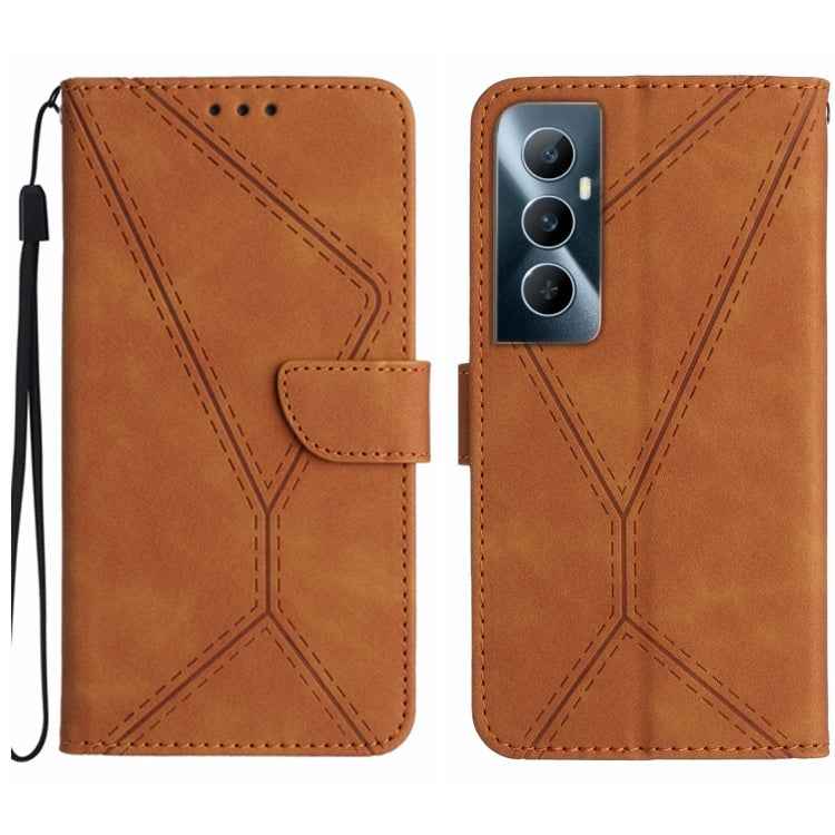 Stitching Embossed Leather Phone Case, For Realme 12 Pro/12 Pro+ Global, For Realme C67 4G, For Realme 11 5G Global, For Realme C53, For Realme 11 4G Global, For Realme C65 4G