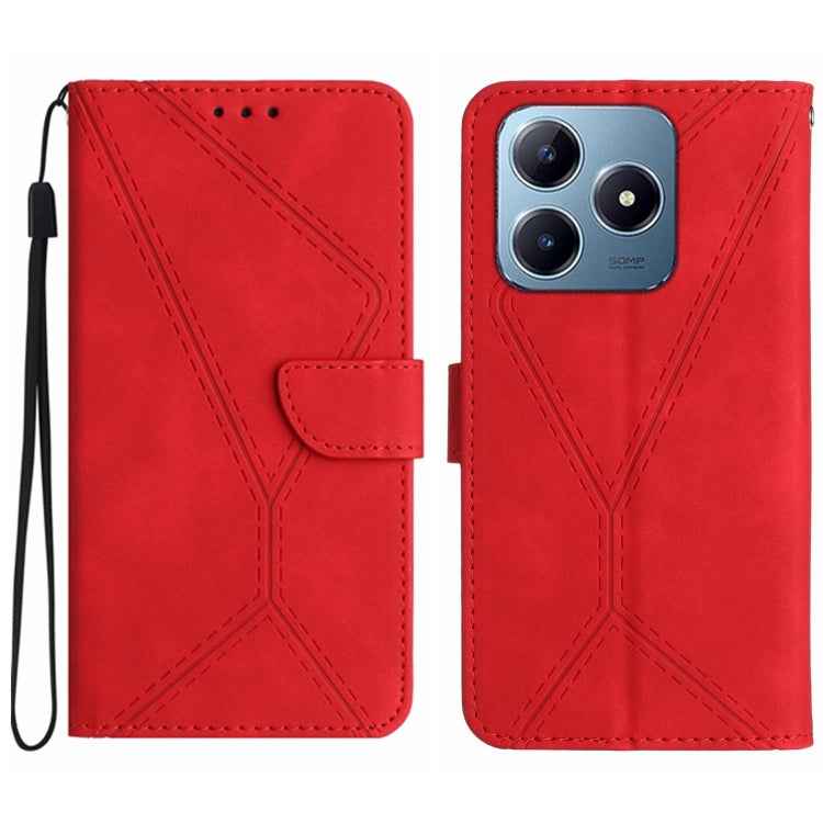 Stitching Embossed Leather Phone Case, For Realme 14 Pro+ 5G, For Realme C75 4G, For Realme 13+ 5G Global, For Realme 13 Pro 5G / 13 Pro+ 5G, For Realme C63 4G Global/ C61, For Realme C63 5G, For Realme 12 5G Global, For Realme 12+ Global
