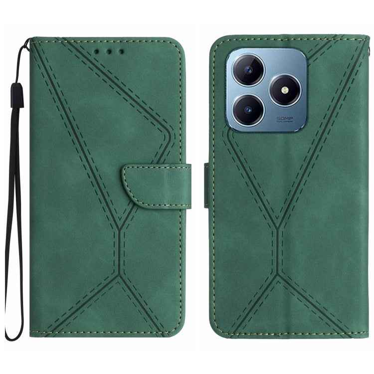 Stitching Embossed Leather Phone Case, For Realme 14 Pro+ 5G, For Realme C75 4G, For Realme 13+ 5G Global, For Realme 13 Pro 5G / 13 Pro+ 5G, For Realme C63 4G Global/ C61, For Realme C63 5G, For Realme 12 5G Global, For Realme 12+ Global