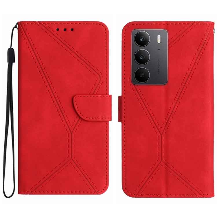 Stitching Embossed Leather Phone Case, For Realme 14 Pro+ 5G, For Realme C75 4G, For Realme 13+ 5G Global, For Realme 13 Pro 5G / 13 Pro+ 5G, For Realme C63 4G Global/ C61, For Realme C63 5G, For Realme 12 5G Global, For Realme 12+ Global