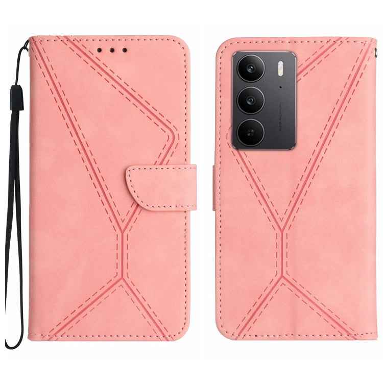 Stitching Embossed Leather Phone Case, For Realme 14 Pro+ 5G, For Realme C75 4G, For Realme 13+ 5G Global, For Realme 13 Pro 5G / 13 Pro+ 5G, For Realme C63 4G Global/ C61, For Realme C63 5G, For Realme 12 5G Global, For Realme 12+ Global