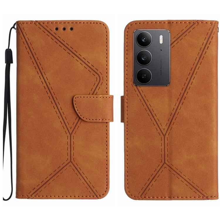 Stitching Embossed Leather Phone Case, For Realme 14 Pro+ 5G, For Realme C75 4G, For Realme 13+ 5G Global, For Realme 13 Pro 5G / 13 Pro+ 5G, For Realme C63 4G Global/ C61, For Realme C63 5G, For Realme 12 5G Global, For Realme 12+ Global