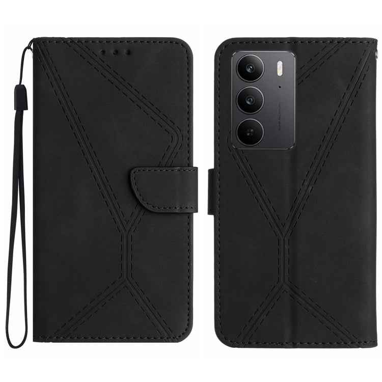 Stitching Embossed Leather Phone Case, For Realme 14 Pro+ 5G, For Realme C75 4G, For Realme 13+ 5G Global, For Realme 13 Pro 5G / 13 Pro+ 5G, For Realme C63 4G Global/ C61, For Realme C63 5G, For Realme 12 5G Global, For Realme 12+ Global