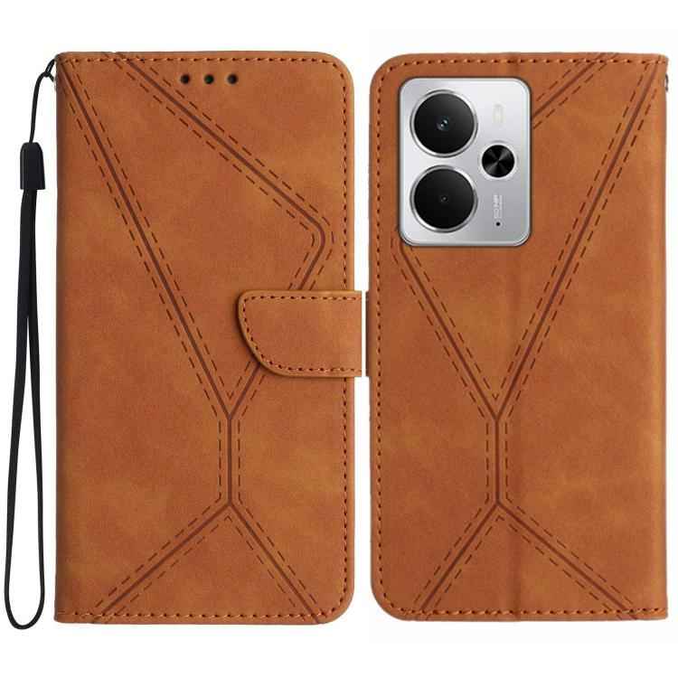 Stitching Embossed Leather Phone Case, For Realme C85 5G, For Realme C85 Pro 4G, For Realme 15T 5G, For Realme 15 5G Global / 15 Pro 5G Global, For Realme C71 4G, For Realme C75 5G, For Realme 14 5G Global / P3 5G Global, For Realme P3 Pro 5G Global