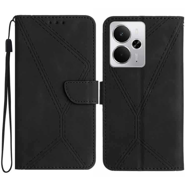 Stitching Embossed Leather Phone Case, For Realme C85 5G, For Realme C85 Pro 4G, For Realme 15T 5G, For Realme 15 5G Global / 15 Pro 5G Global, For Realme C71 4G, For Realme C75 5G, For Realme 14 5G Global / P3 5G Global, For Realme P3 Pro 5G Global