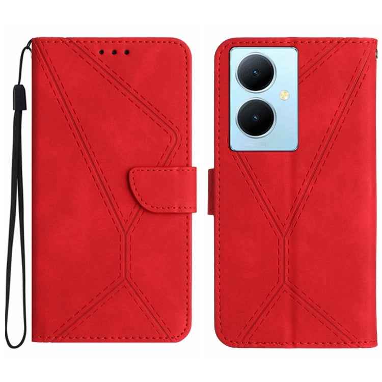 Stitching Embossed Leather Phone Case, For vivo Y200e / Y100 IDN / V30 Lite India 5G, For vivo Y78+