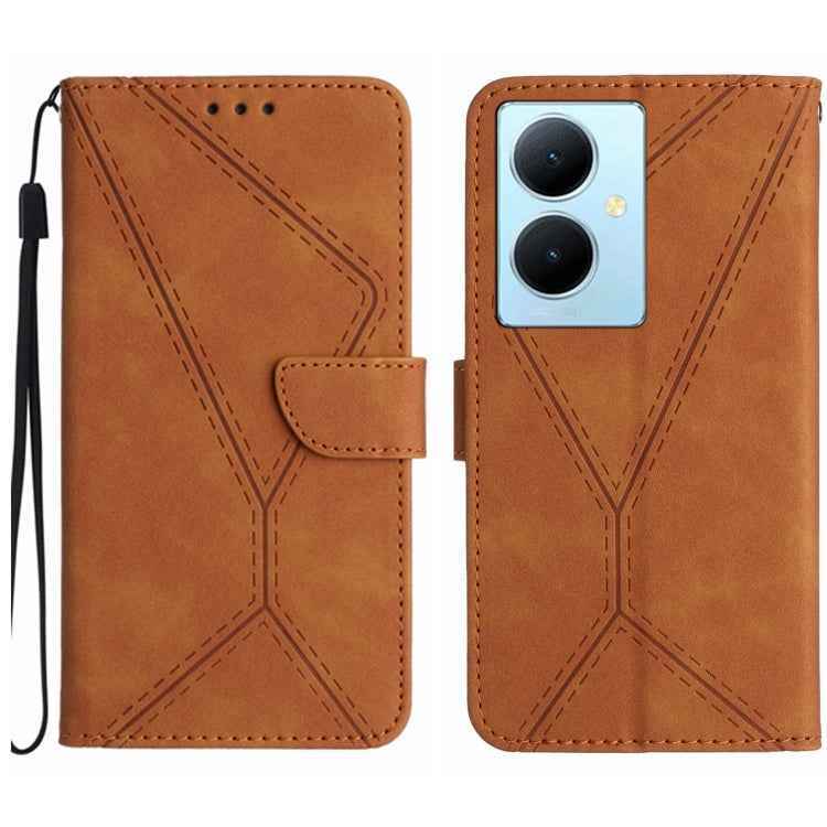 Stitching Embossed Leather Phone Case, For vivo Y200e / Y100 IDN / V30 Lite India 5G, For vivo Y78+