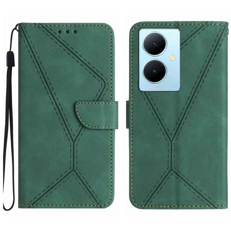Stitching Embossed Leather Phone Case, For vivo Y200e / Y100 IDN / V30 Lite India 5G, For vivo Y78+