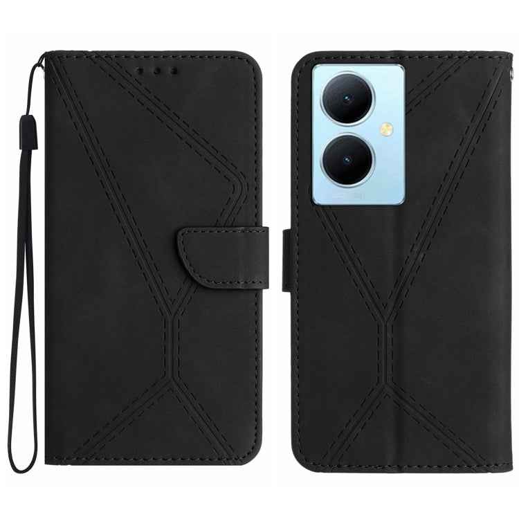 Stitching Embossed Leather Phone Case, For vivo Y200e / Y100 IDN / V30 Lite India 5G, For vivo Y78+