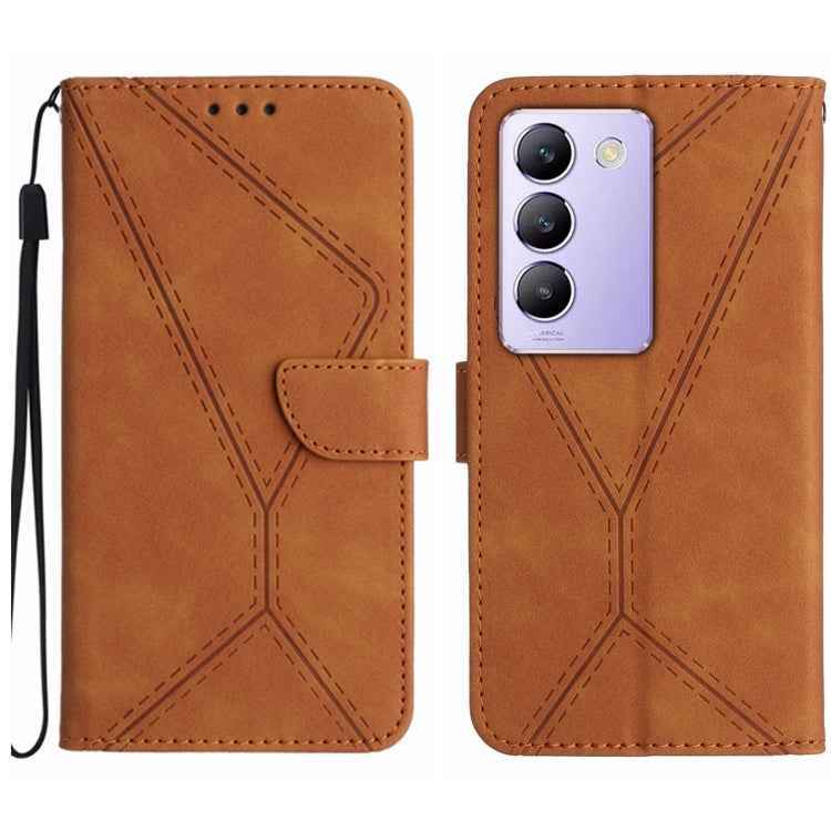 Stitching Embossed Leather Phone Case, For vivo Y200e / Y100 IDN / V30 Lite India 5G, For vivo Y78+