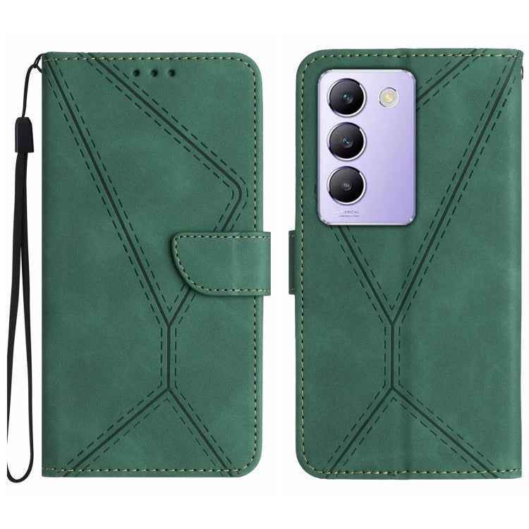 Stitching Embossed Leather Phone Case, For vivo Y200e / Y100 IDN / V30 Lite India 5G, For vivo Y78+
