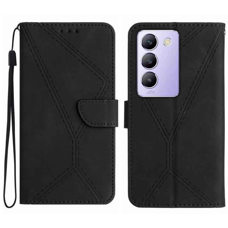 Stitching Embossed Leather Phone Case, For vivo Y200e / Y100 IDN / V30 Lite India 5G, For vivo Y78+