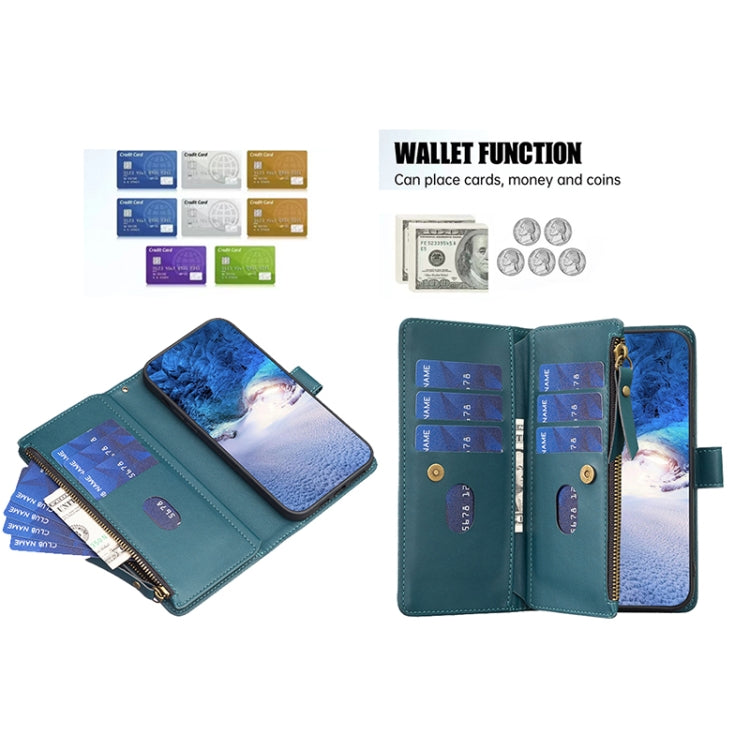 9 Card Slots Zipper Wallet Leather Flip Phone Case, For Samsung Galaxy A32 5G, For Samsung Galaxy S21 5G, For Samsung Galaxy S21+ 5G, For Samsung Galaxy S21 Ultra 5G, For Samsung Galaxy A12, For Samsung Galaxy A42 5G, For Samsung Galaxy A31            ...