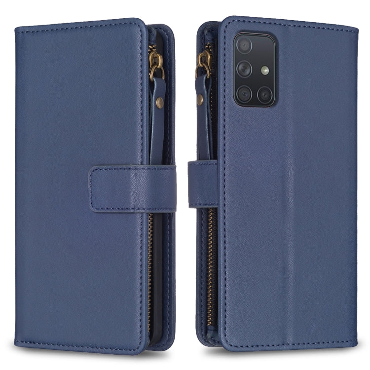 9 Card Slots Zipper Wallet Leather Flip Phone Case, For Samsung Galaxy S20, For Samsung Galaxy S20+, For Samsung Galaxy A71 4G, For Samsung Galaxy A51 4G