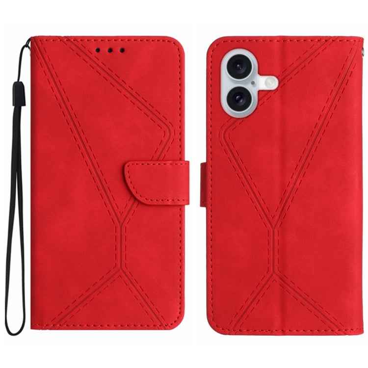 Stitching Embossed Leather Phone Case, For iPhone 16, For iPhone 15 Pro Max, For iPhone 15 Pro, For iPhone 15 Plus, For iPhone 15