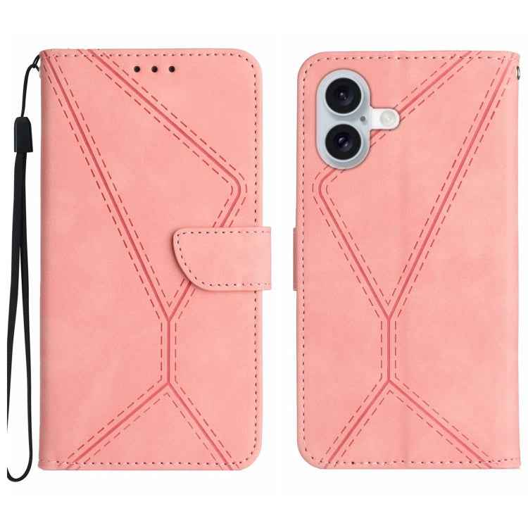 Stitching Embossed Leather Phone Case, For iPhone 16, For iPhone 15 Pro Max, For iPhone 15 Pro, For iPhone 15 Plus, For iPhone 15