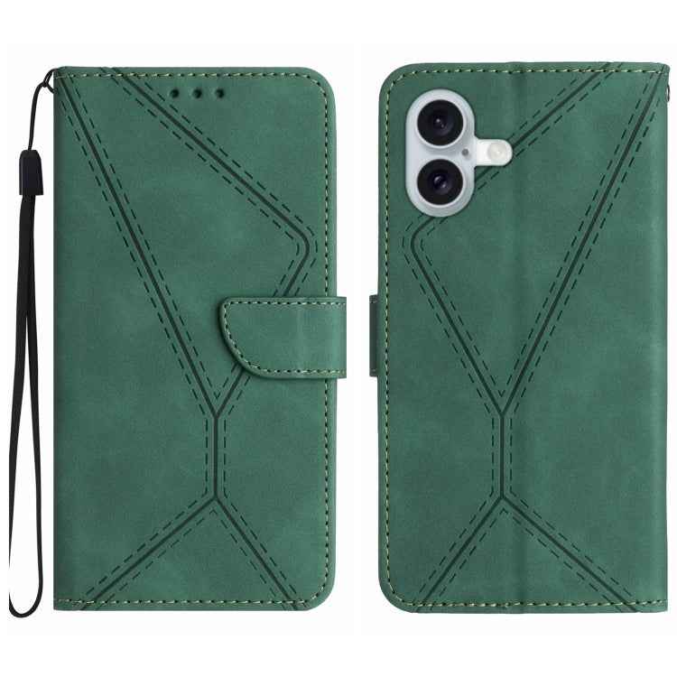 Stitching Embossed Leather Phone Case, For iPhone 16, For iPhone 15 Pro Max, For iPhone 15 Pro, For iPhone 15 Plus, For iPhone 15