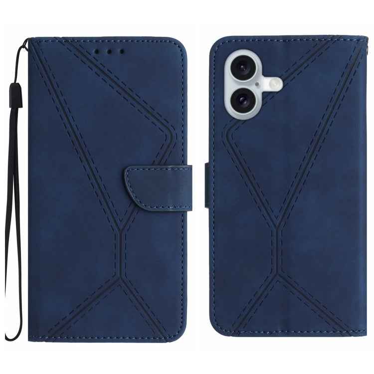 Stitching Embossed Leather Phone Case, For iPhone 16, For iPhone 15 Pro Max, For iPhone 15 Pro, For iPhone 15 Plus, For iPhone 15