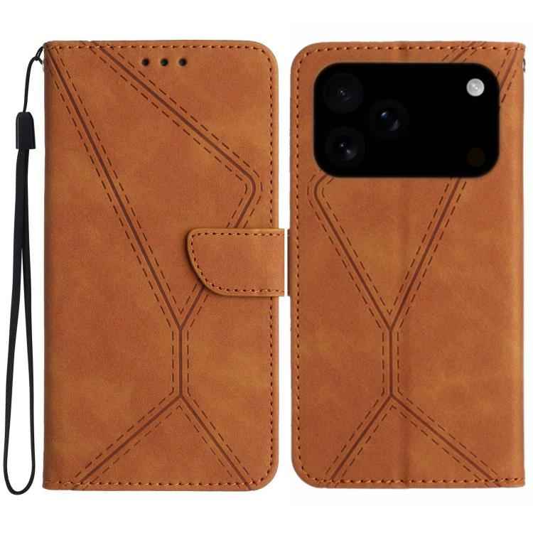Stitching Embossed Leather Phone Case, For iPhone 17e / 16e, For iPhone 17 Pro Max, For iPhone 17 Pro, For iPhone 17, For iPhone Air, For iPhone 16 Pro Max, For iPhone 16 Pro, For iPhone 16 Plus